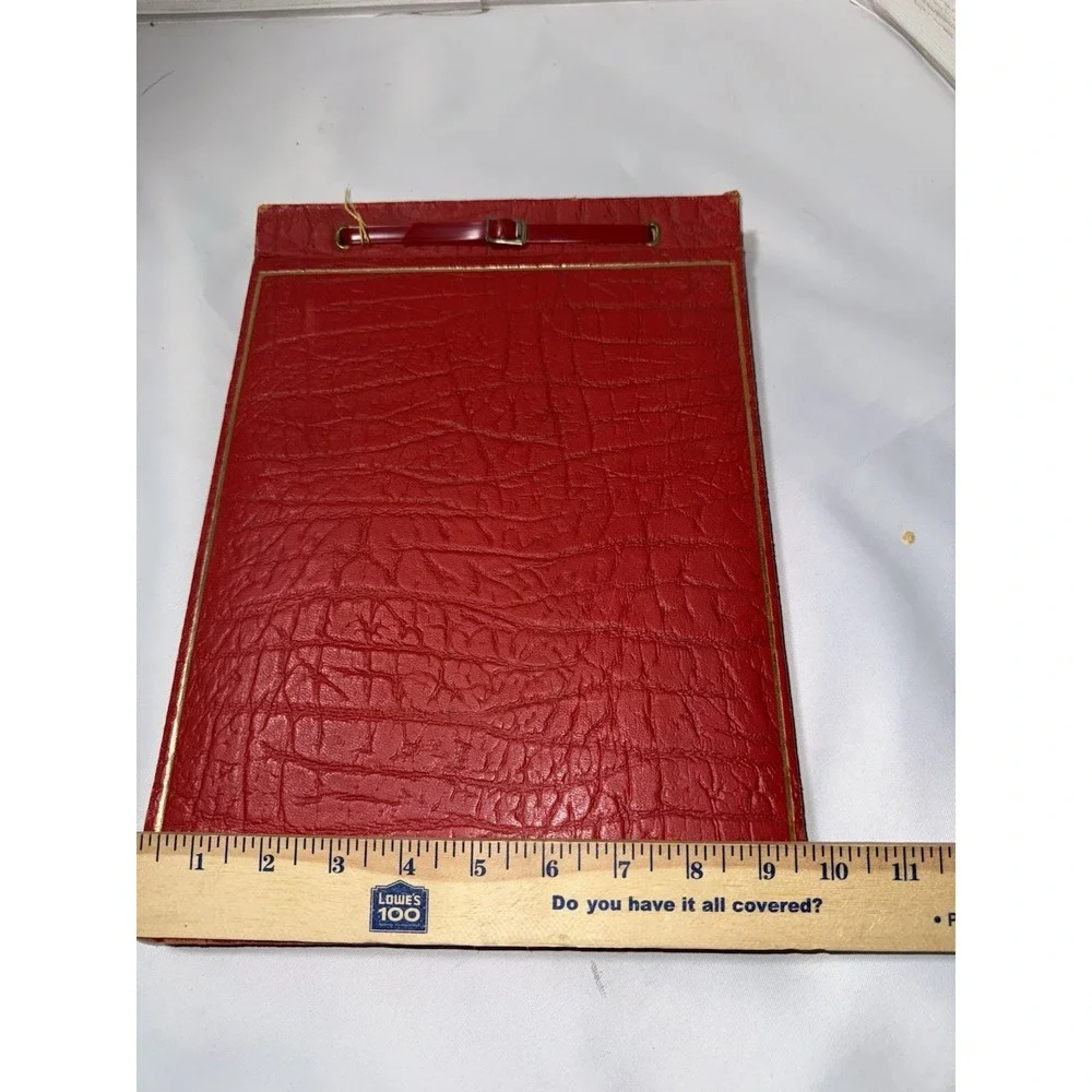 Vintage Faux Alligator Leather Red Photo Journal Album‎ , Paper Overlays